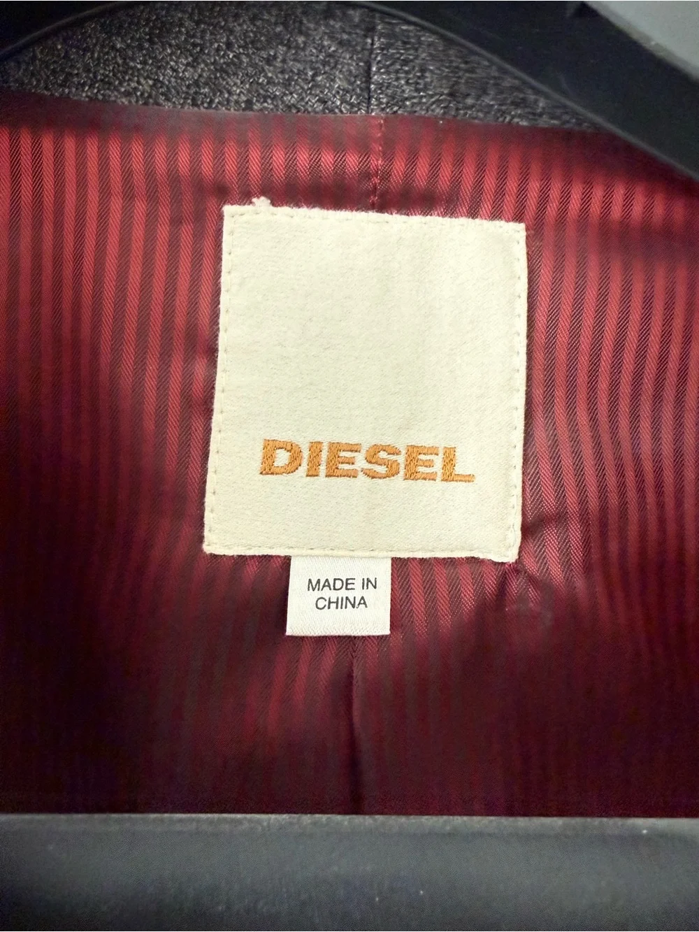 Diesel Men's Charcoal Tweed Blazer with Notch Lapel